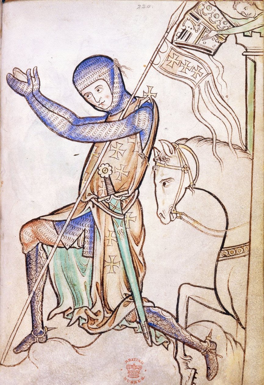 Knielende ridder uit het Westminster Psalter, 13e eeuw (29372750322) door Georgia Levan Ramishvili from Tbilisi