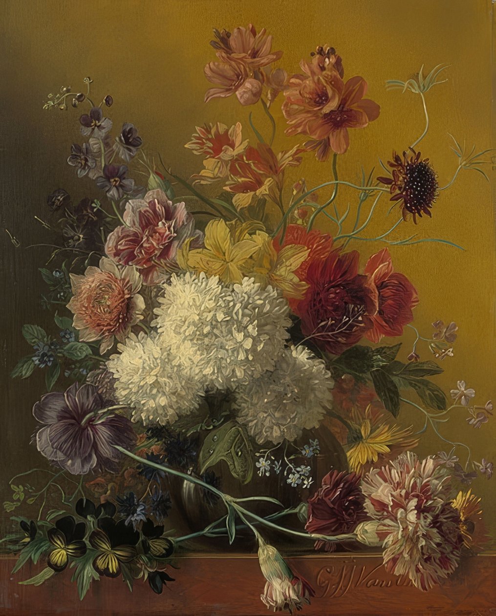 Bloemenstilleven door Georgius Jacobus Johannes van Os