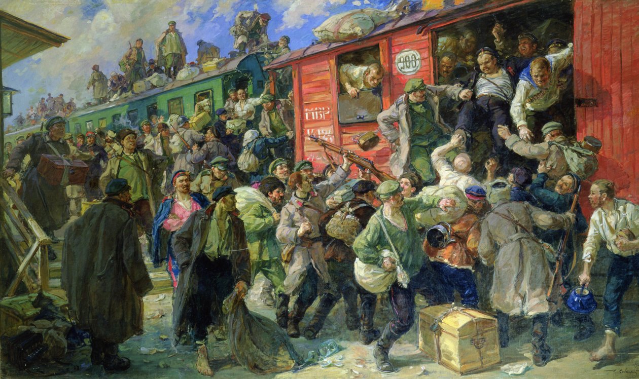 Spontane vrijlating van de tsaristische strijdkrachten in 1917 door Georgiy Konstantinovich Savitsky