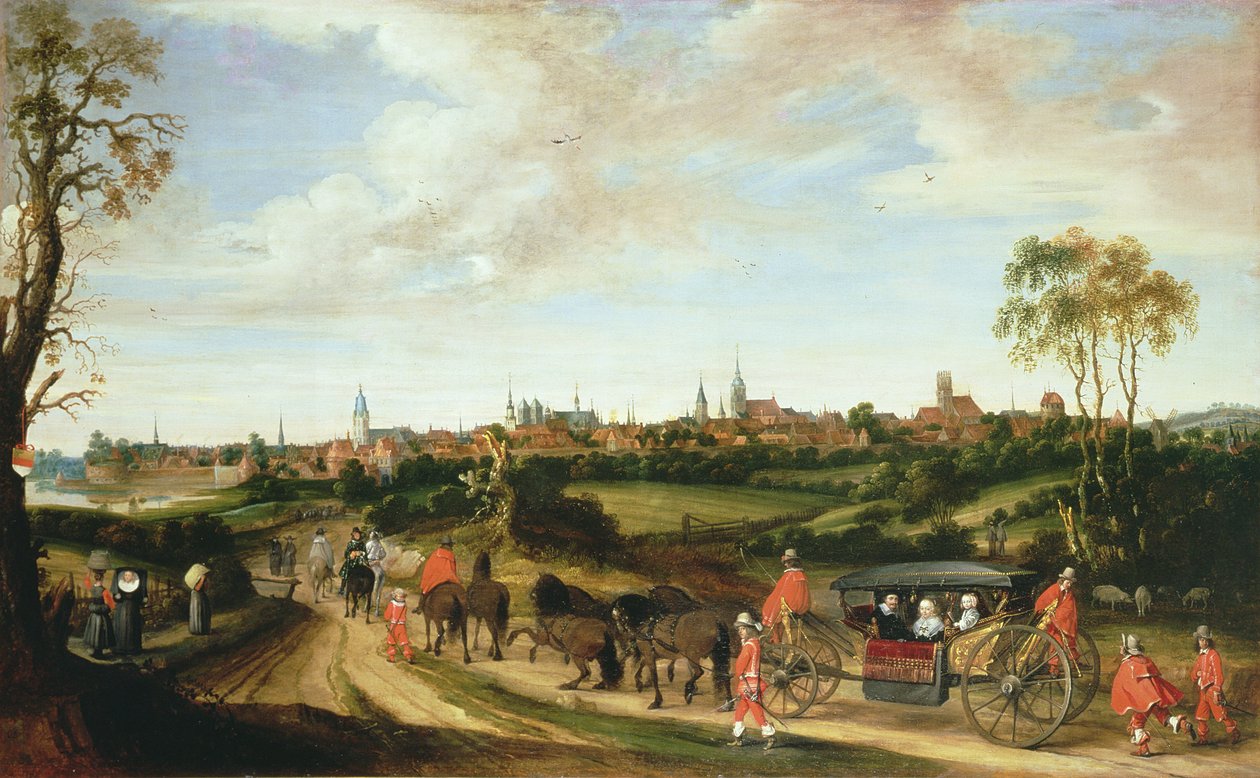 De Nederlandse gezant Adriaan Pauw arriveert in Münster, 1648 door Gerard ter Borch