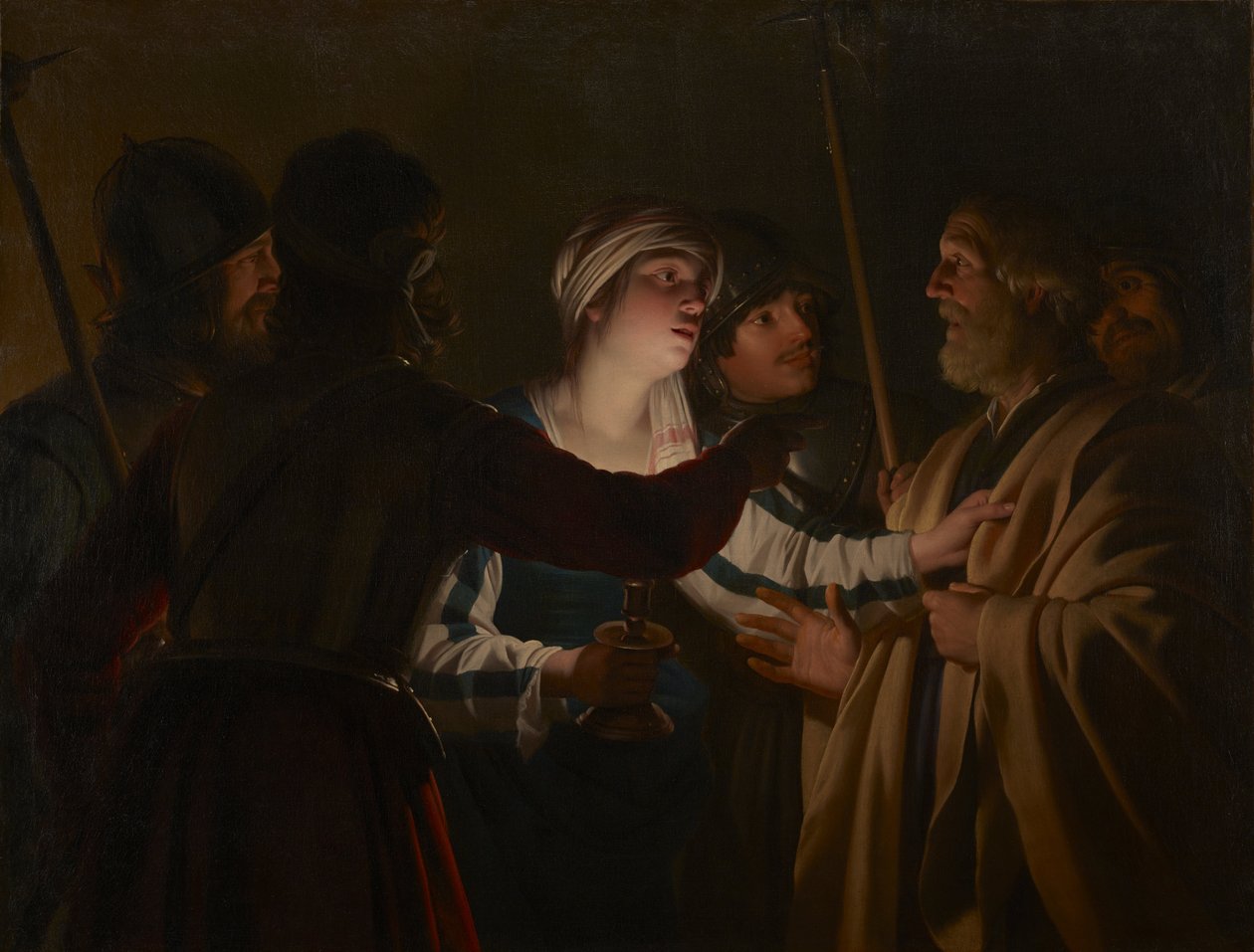 De verloochening van Sint Petrus door Gerrit van Honthorst