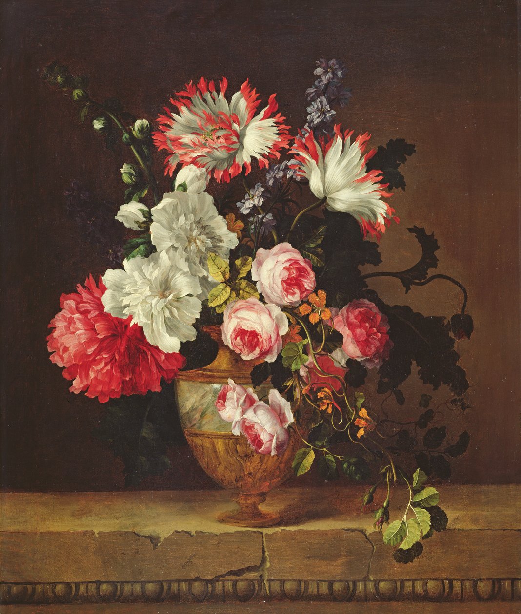 Vaas met bloemen door Gerard van Spaendonck