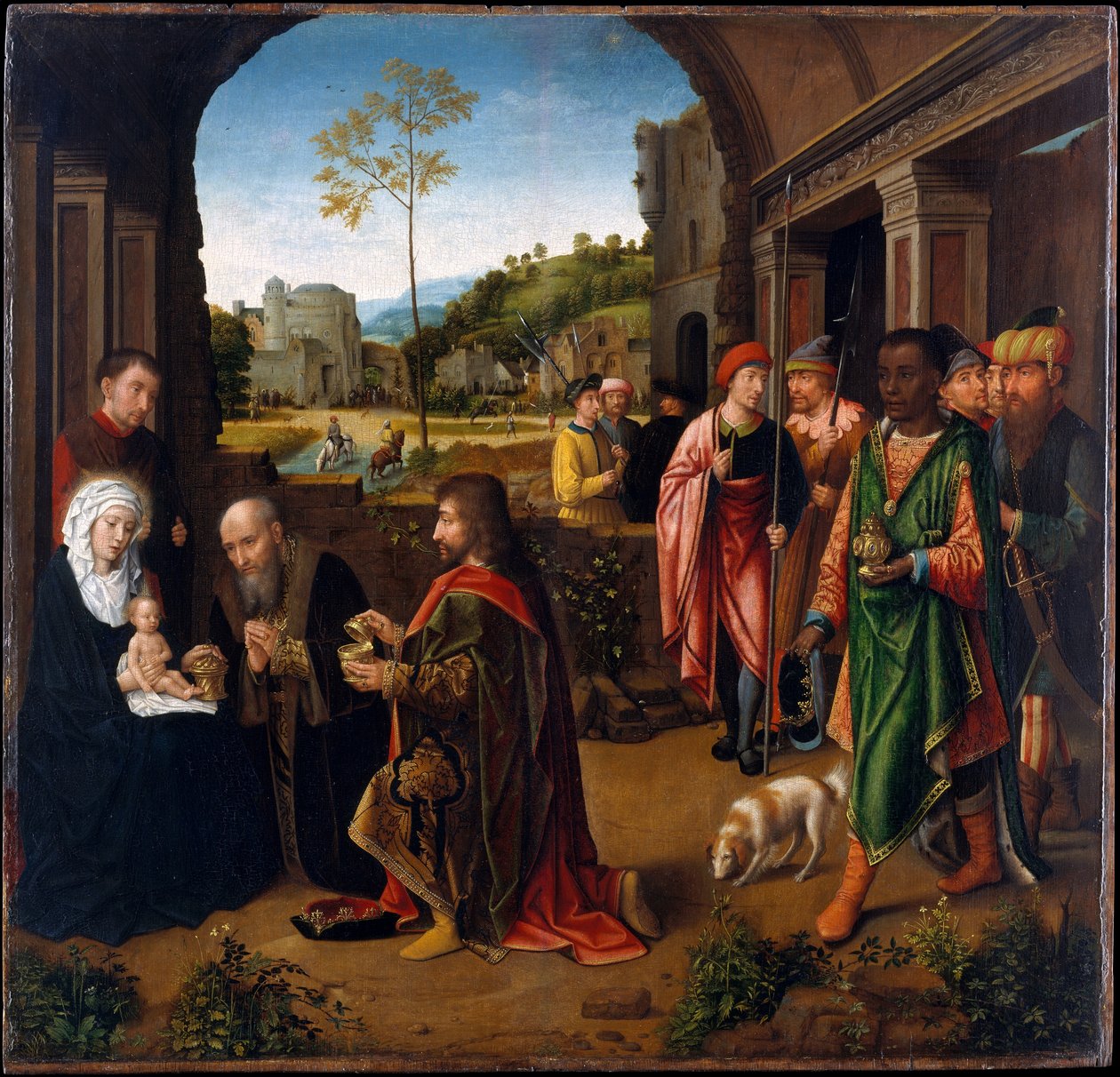 De aanbidding der wijzen, ca. 1520 door Gerard (studio of) David