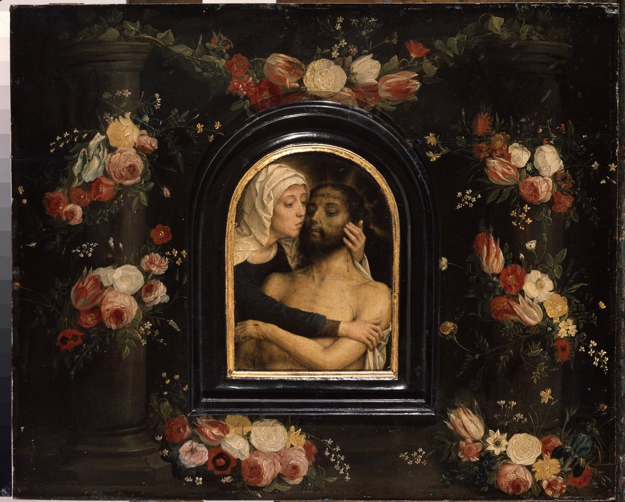 "La deploration sur le christ mort" (De rouw over de dode Christus) Schilderij van Gerard David (circa 1460-1523) Afm. 36x44.5 cm Hermitage Museum, Sint-Petersburg door Gerard David
