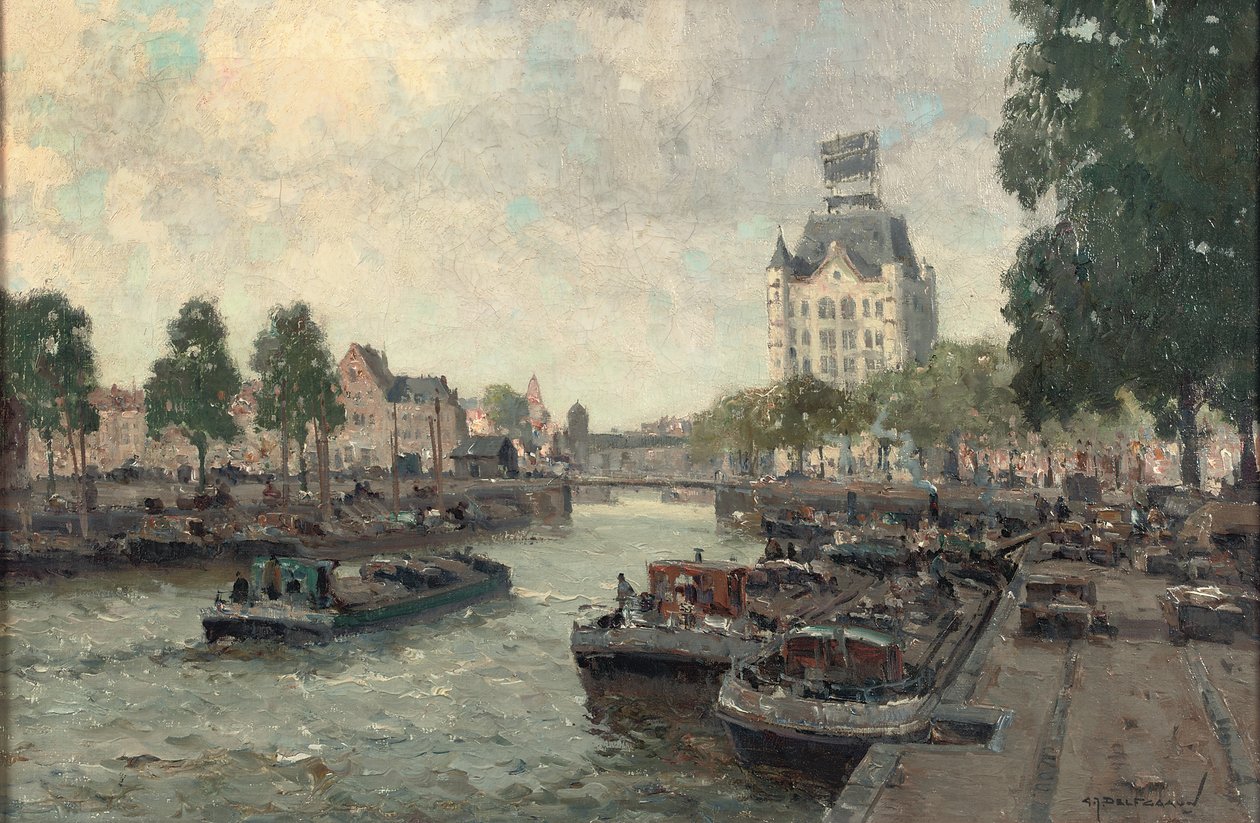 Een uitzicht op het Witte Huis, Rotterdam door Gerard Delfgaauw