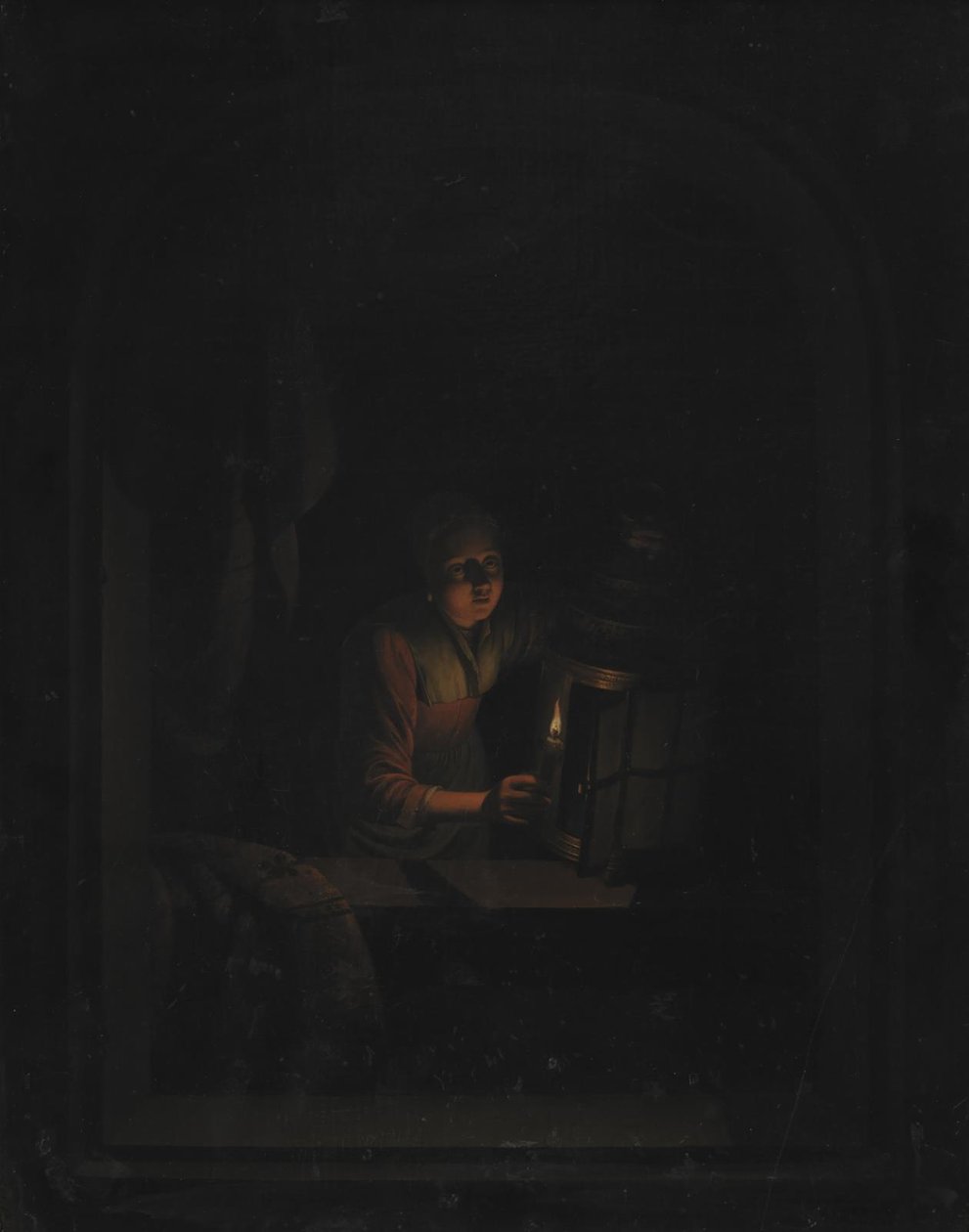 Meisje met een kaars door Gerrit Dou