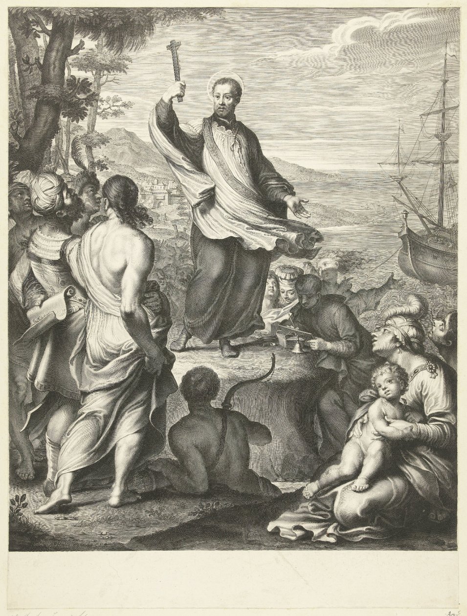 Heilige Franciscus Xaverius door Gérard Edelinck