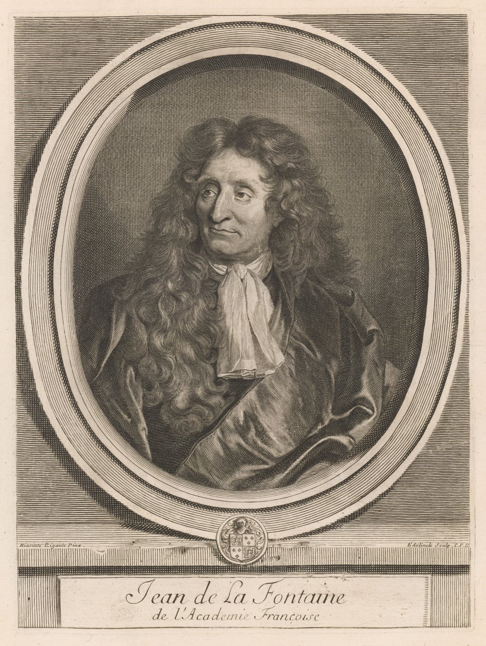 Jean de La Fontaine, uit het boek Les hommes illustres..., deel I, door Charles Perrault door Gérard Edelinck