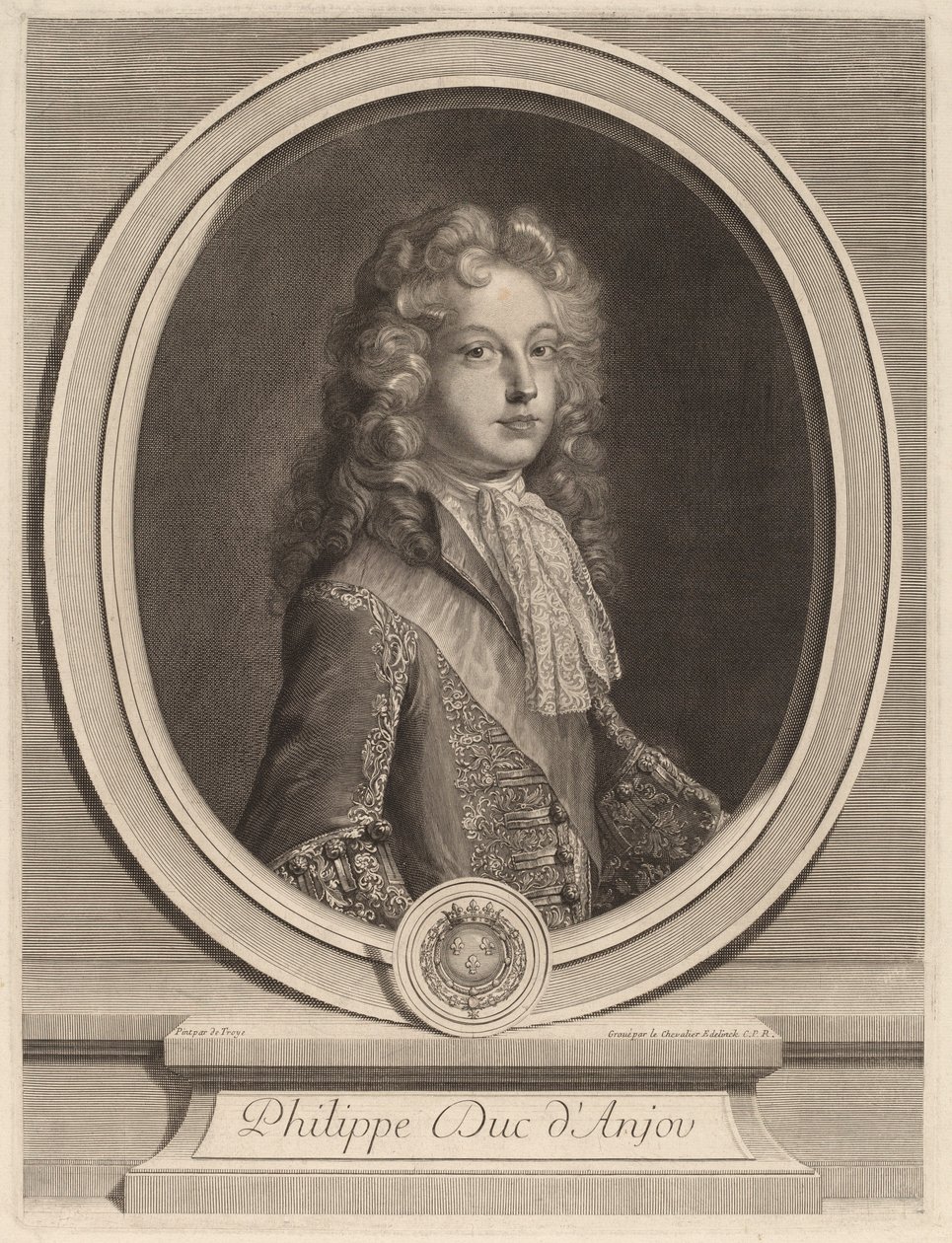 Philippe, Hertog van Anjou door Gerard Edelinck after François de Troy