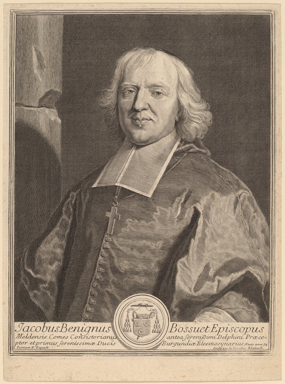 Jacques Benigne Bossuet door Gerard Edelinck after Hyacinthe Rigaud