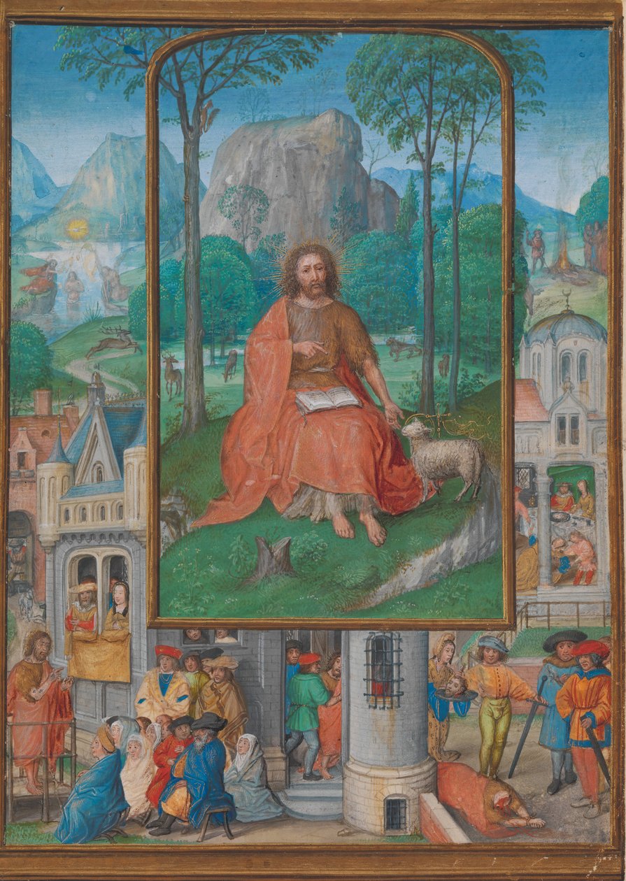 Manuscript Illuminatie met Scènes uit het Leven van Sint Johannes de Doper door Gerard Horenbout