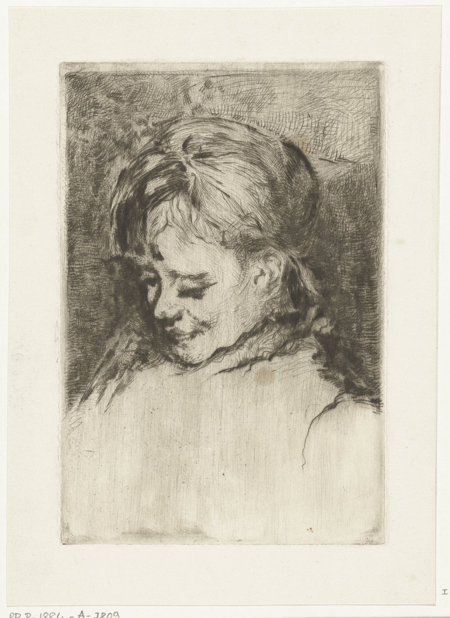 Portret van een meisje, naar links door Gerard Jan Bos