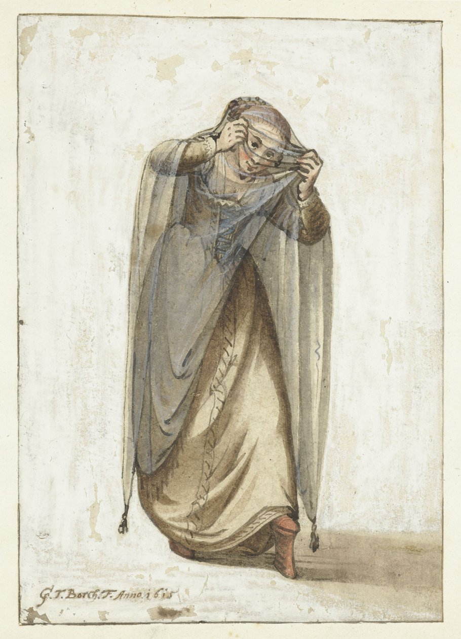 Venetiaanse courtisane door Gerard ter Borch