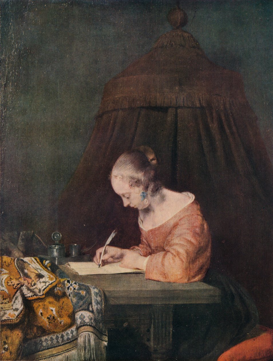 Vrouw die een brief schrijft door Gerard Terborch II