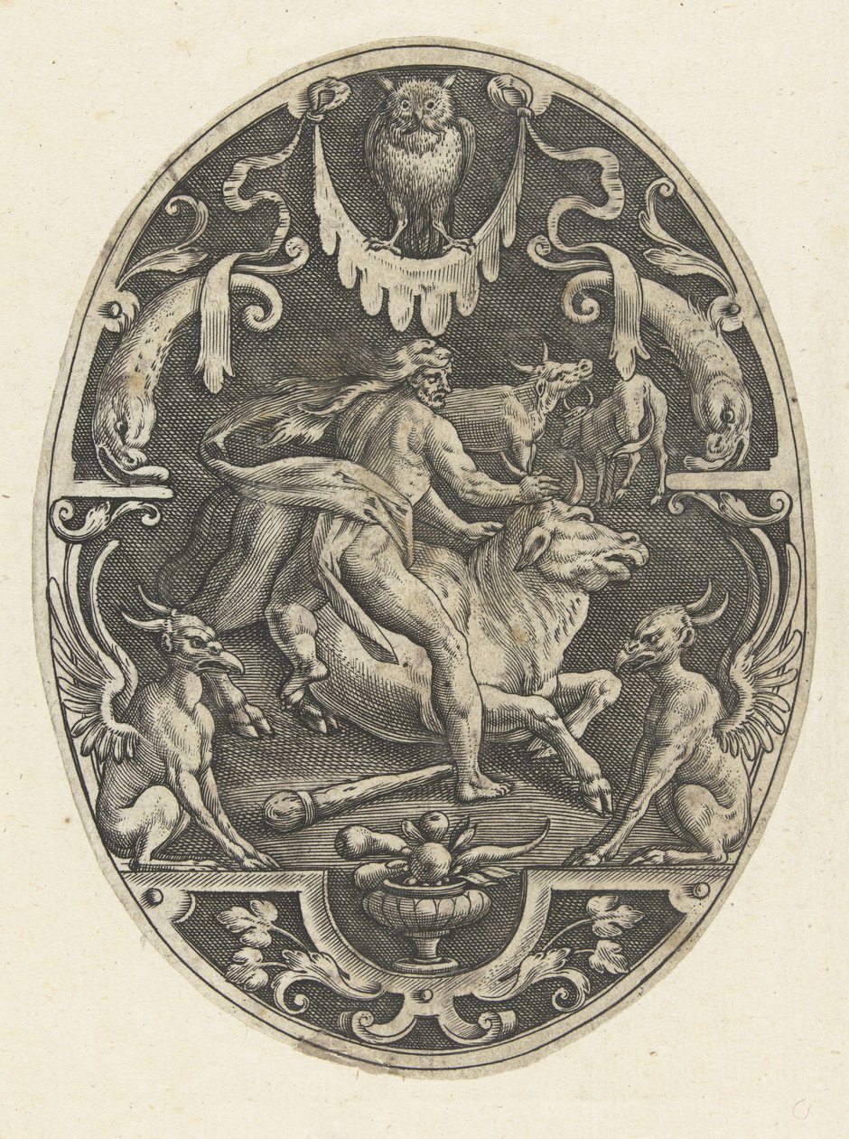 Hercules vangt de Kretenzische stier door Gerard de Jode