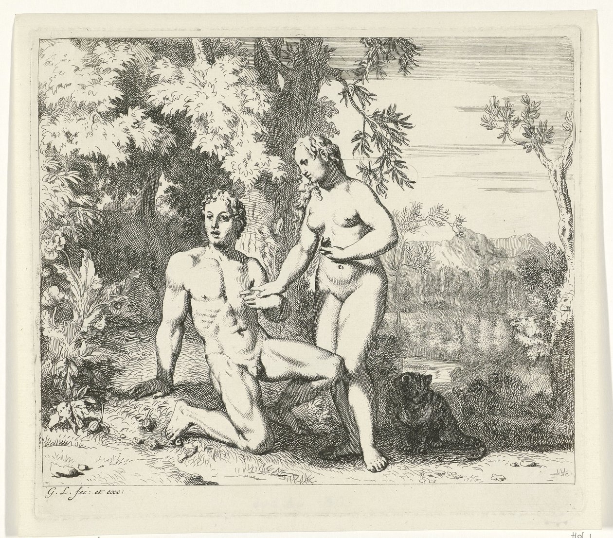 Adam en Eva in het paradijs door Gerard de Lairesse
