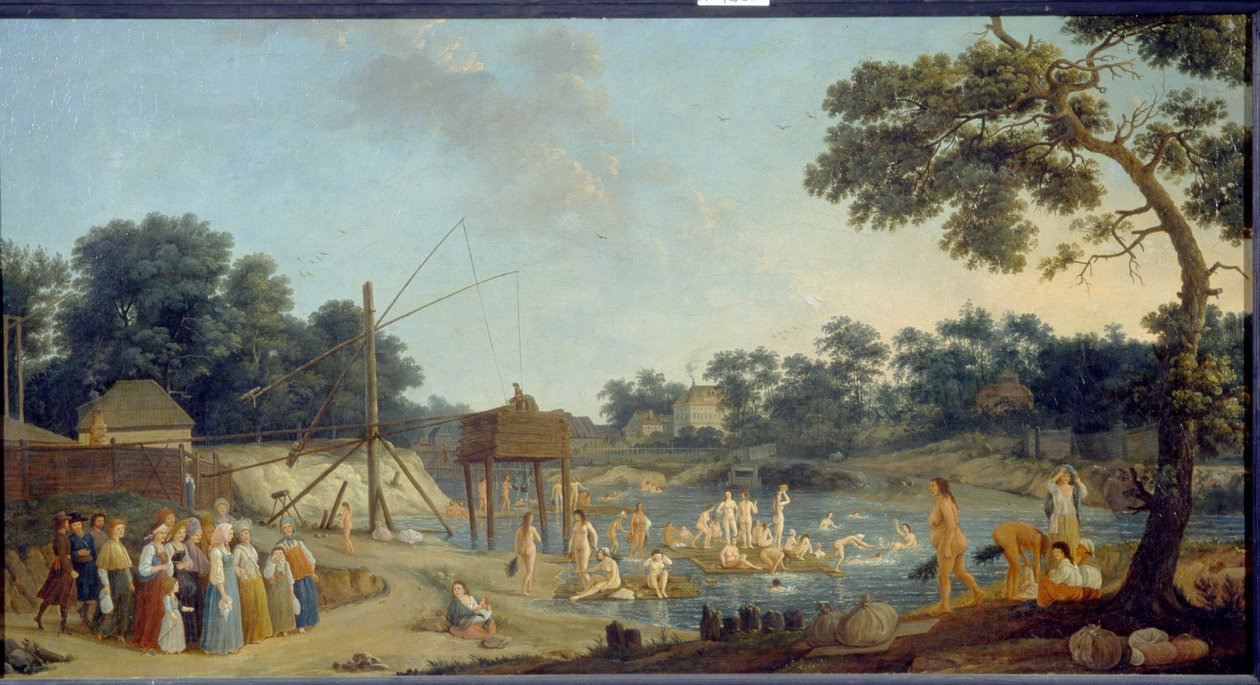 Uitzicht op de Serebryanichesky badhuizen in Moskou door Gerard de la Barthe