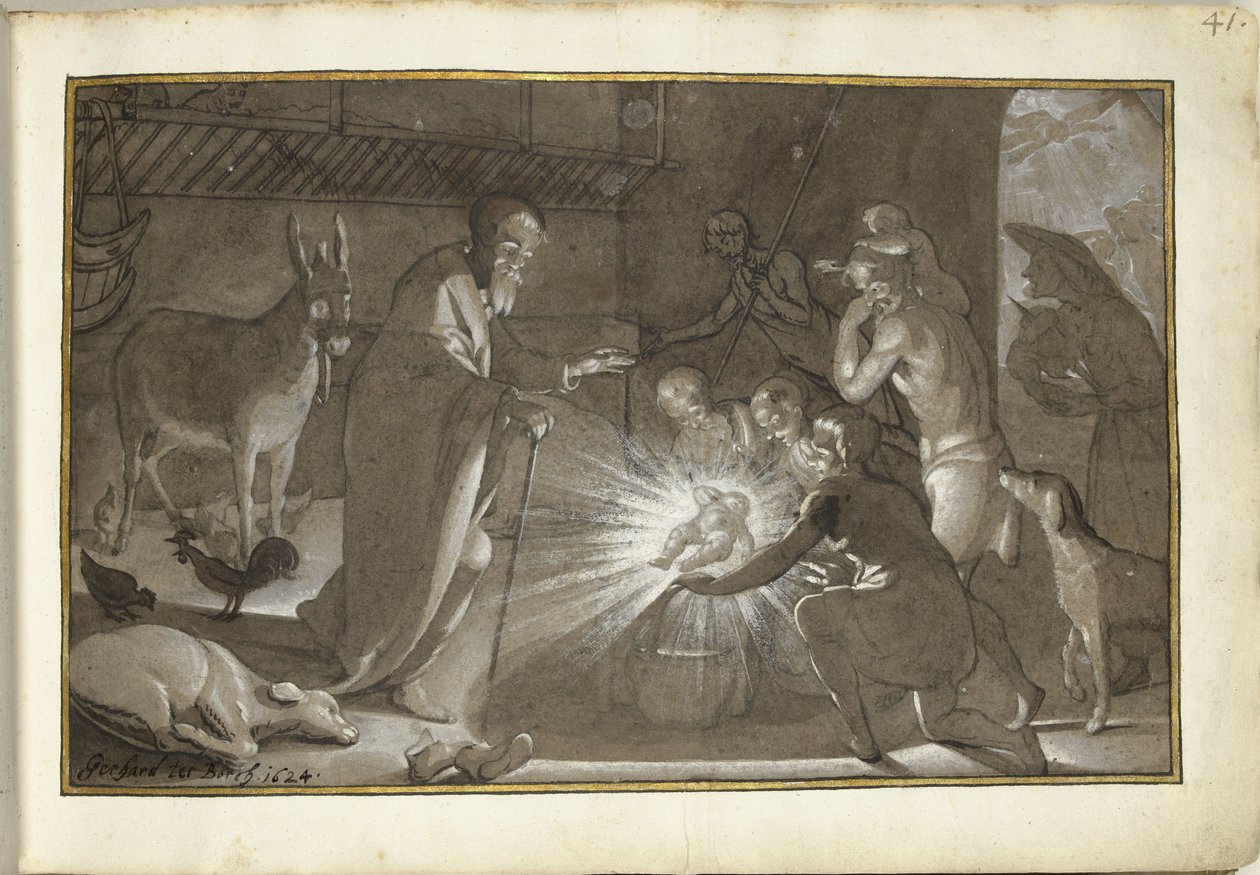 Aanbidding door de herders door Gerard ter Borch