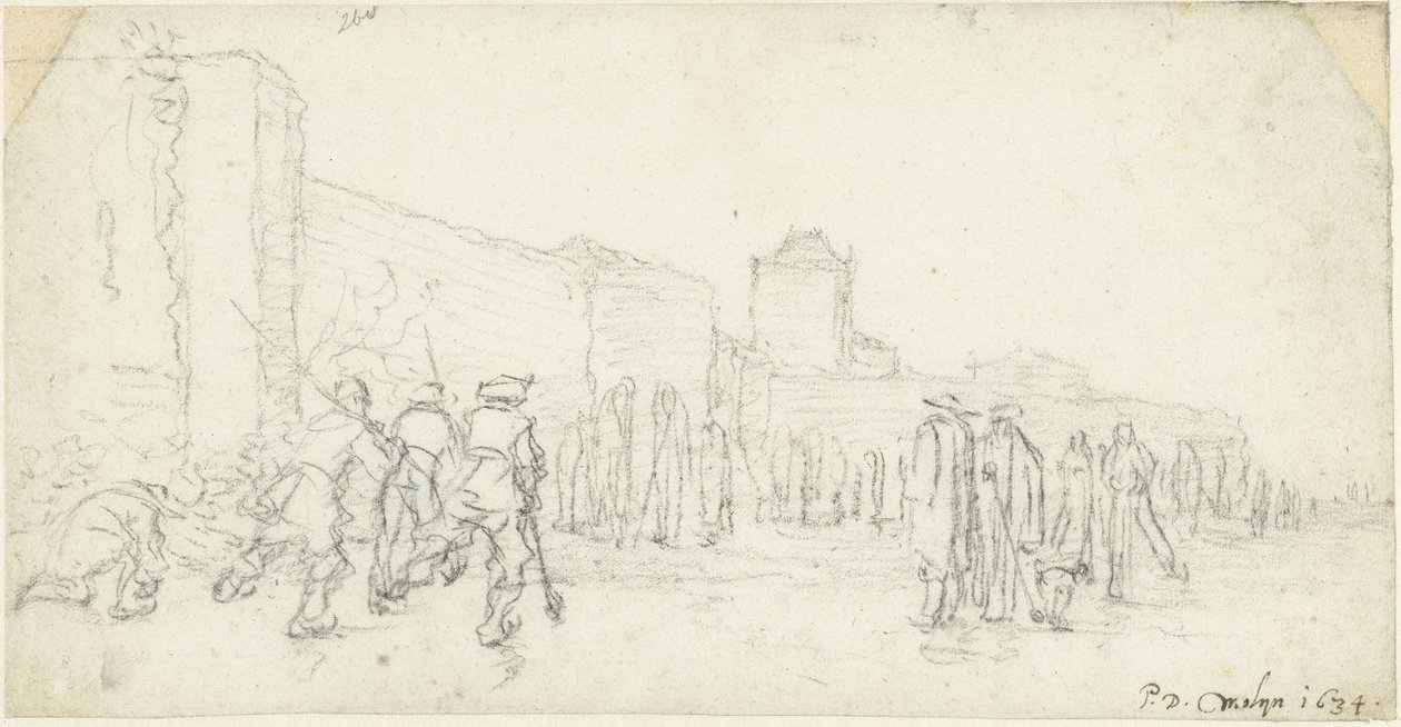 IJsvermaak bij de Zijlpoort te Haarlem door Gerard ter Borch (II)