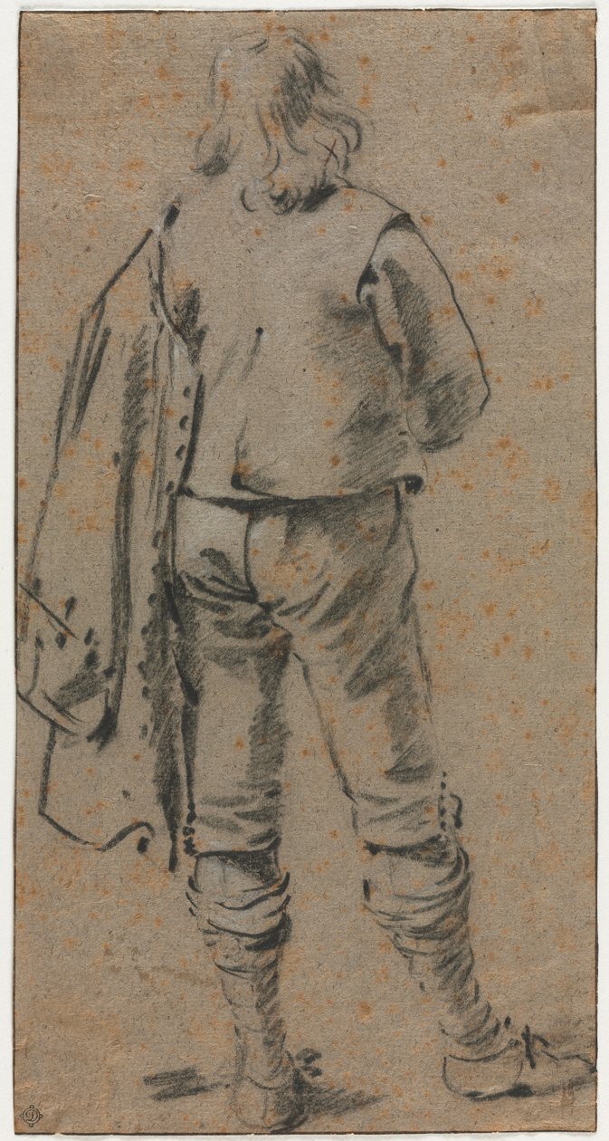 Een man staand gezien van achteren door Gerard ter Borch