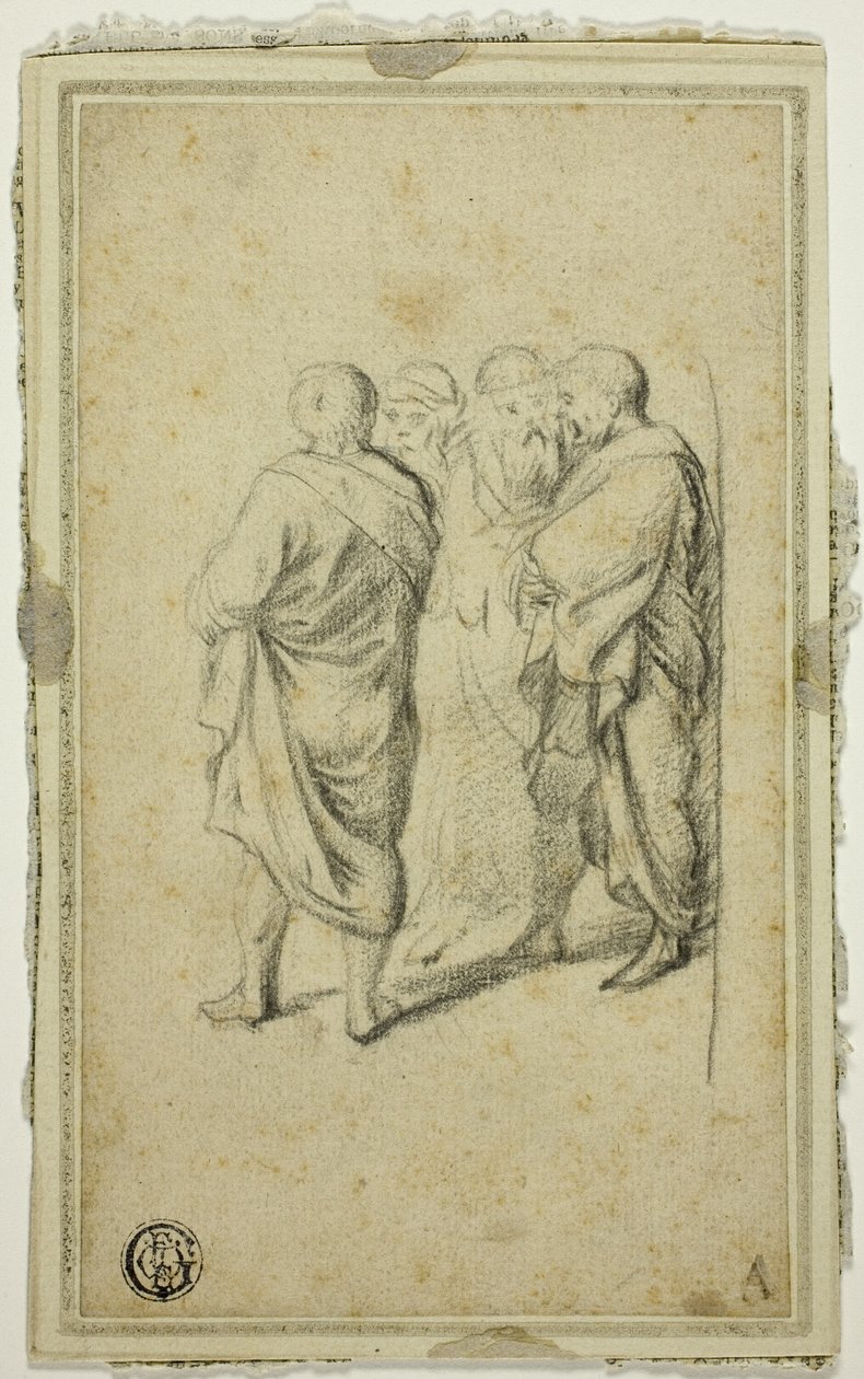 Groep van vier mannen in toga