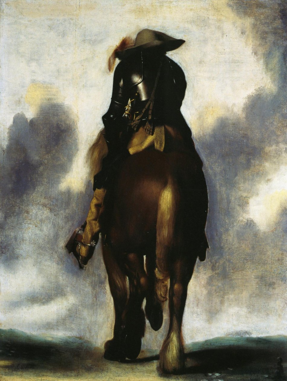 Man te paard, van achteren gezien door Gerard ter Borch