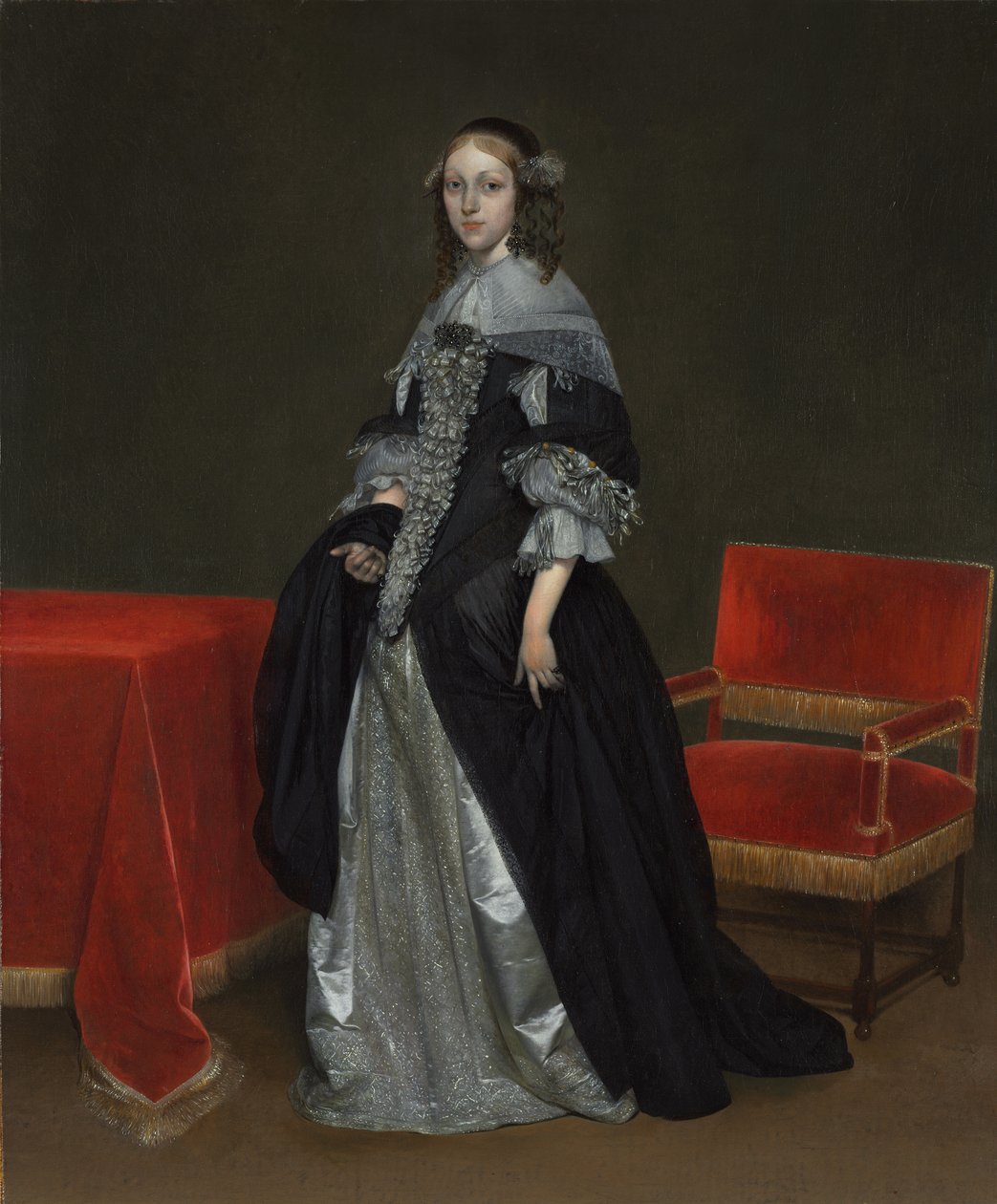 Portret van een vrouw, ca. 1665 door Gerard ter Borch