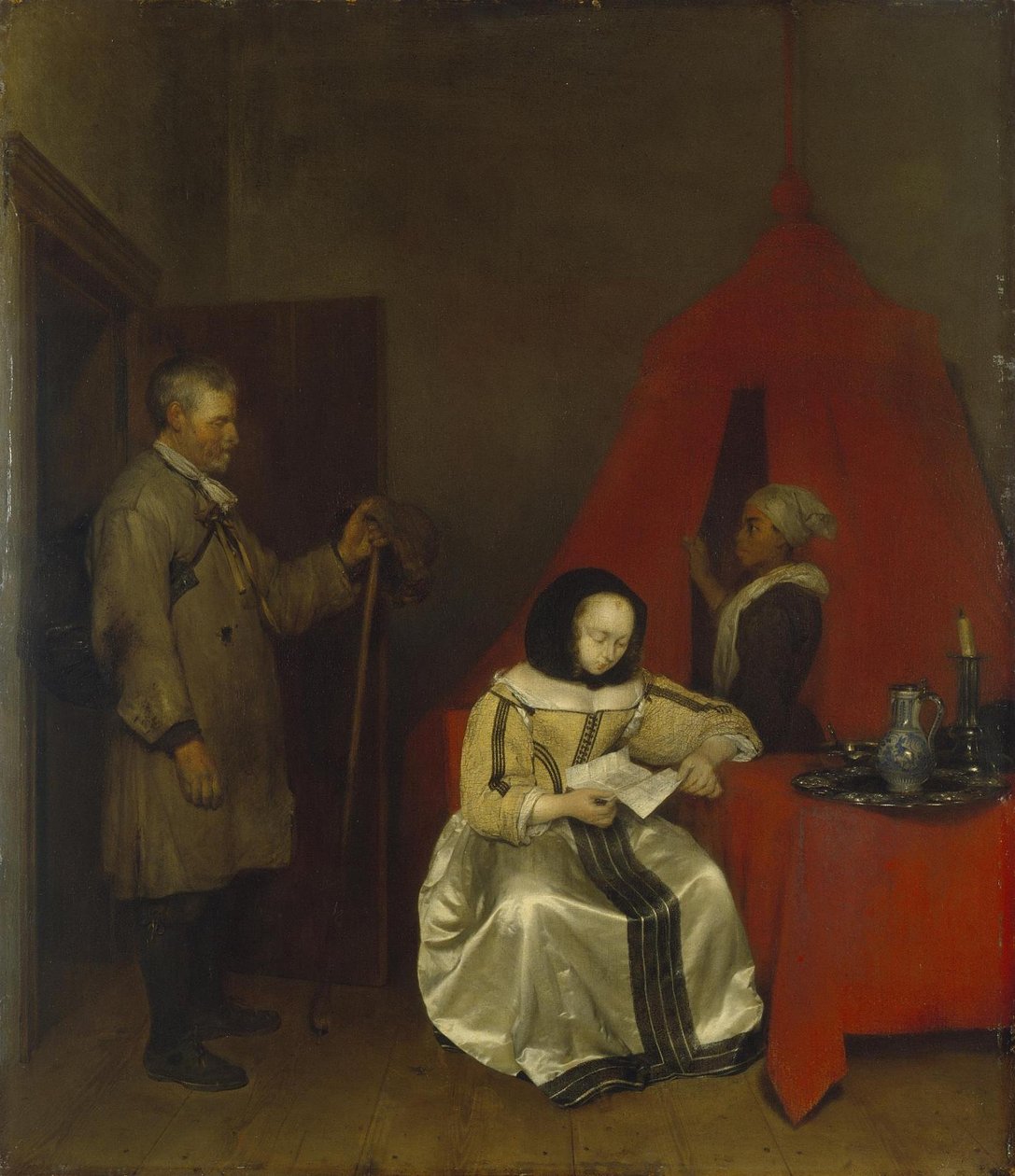 Landelijke postbode door Gerard ter Borch