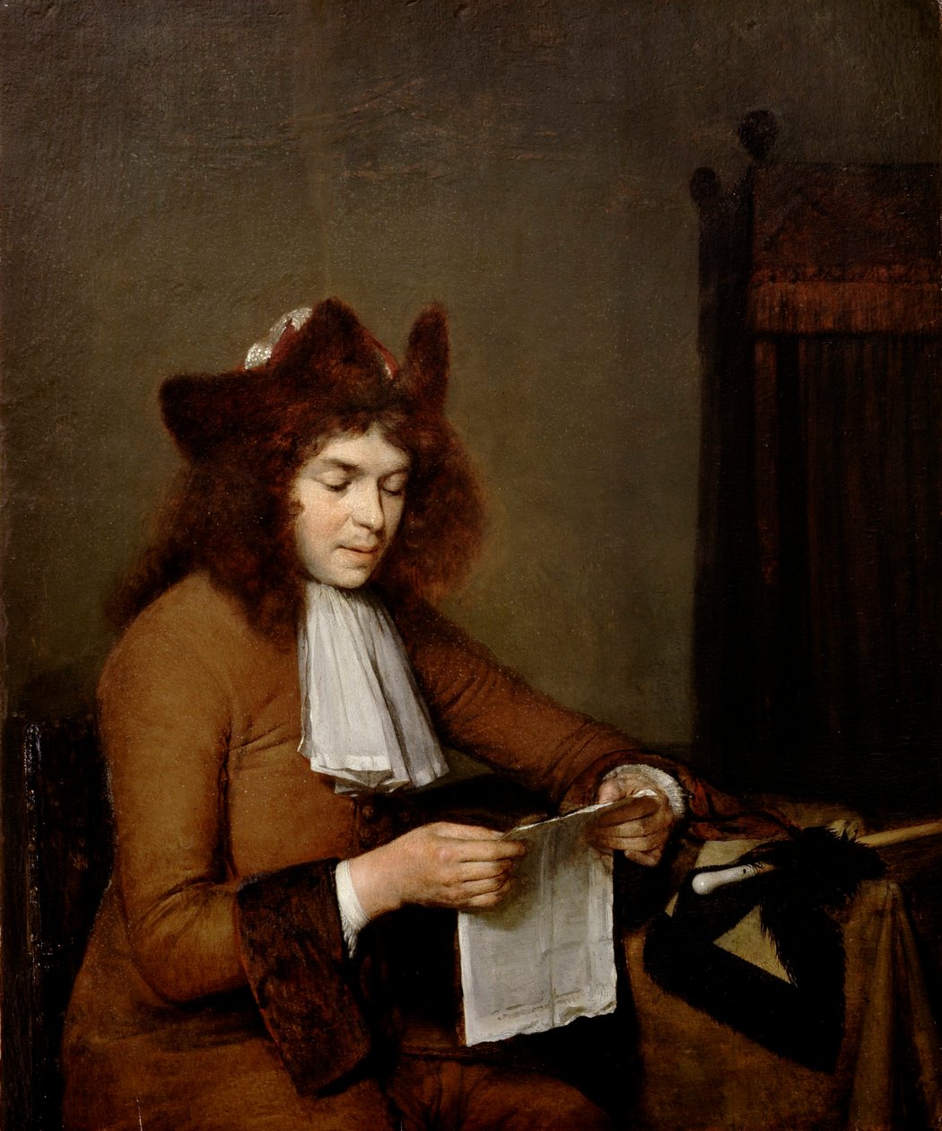 Lezende jonge man door Gerard ter Borch