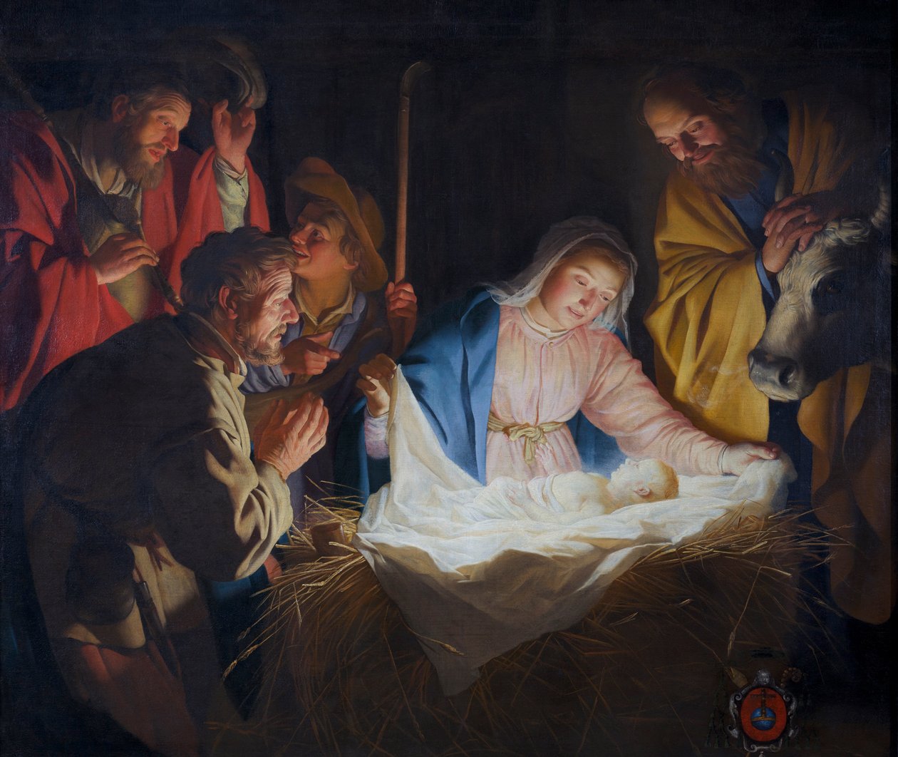 De aanbidding van de herders door Gerard van Honthorst