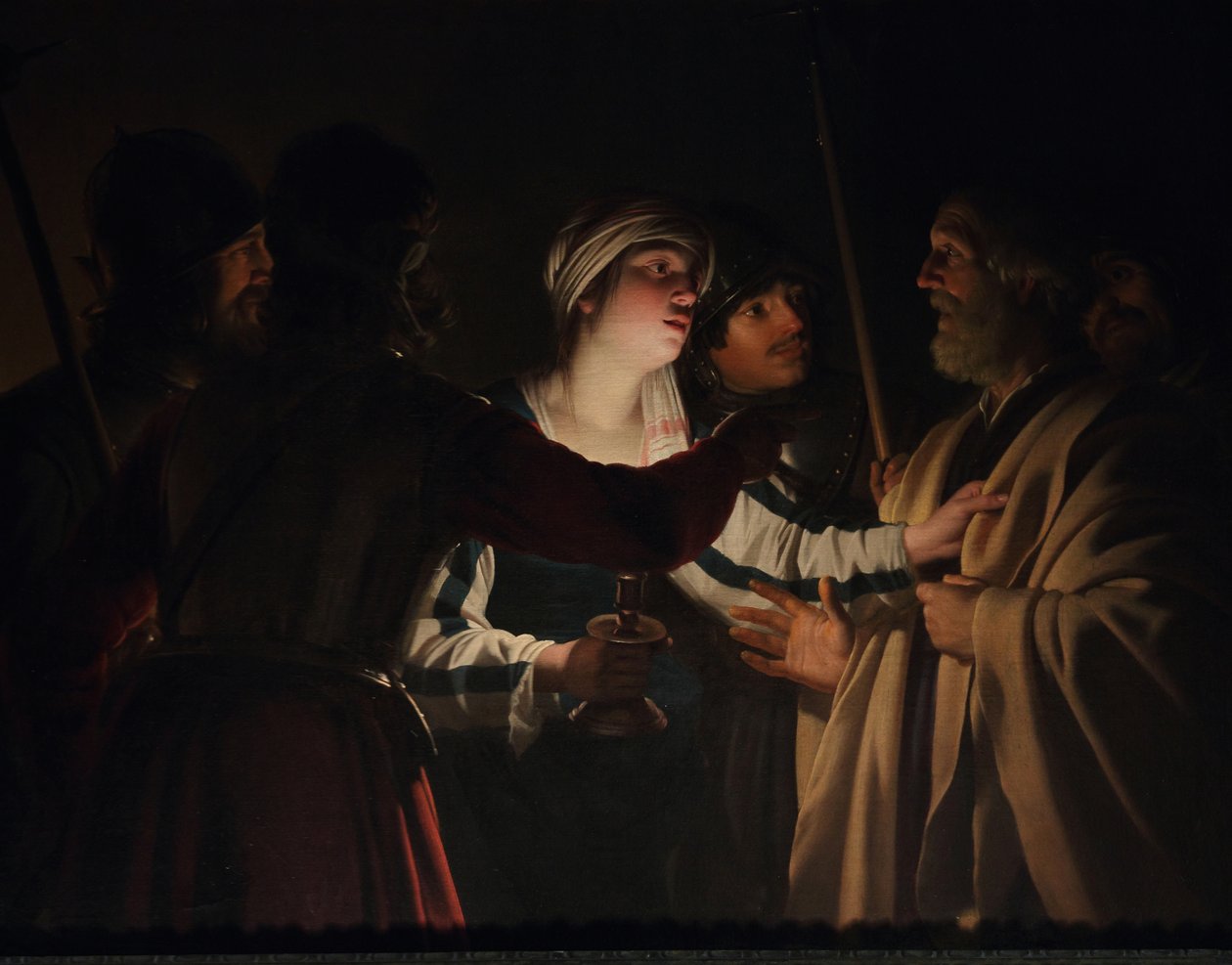 De ontkenning van Petrus door Gerard van Honthorst