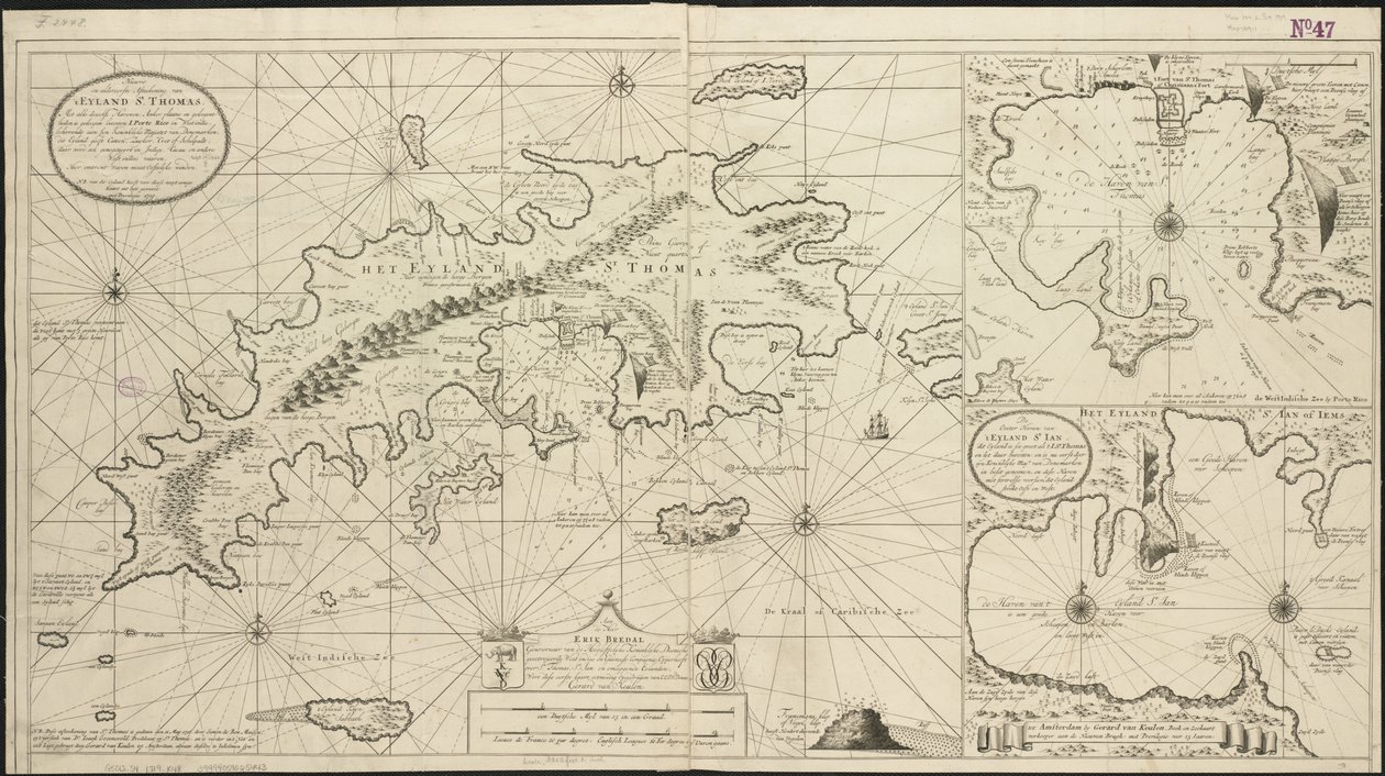 Eilanden van St. Thomas en St. John, 1719 door Gerard van Keulen