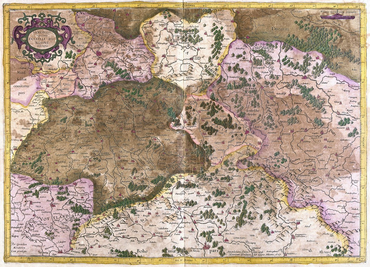 Duitsland, Tsjechoslowakije en Polen door Gerardus Mercator