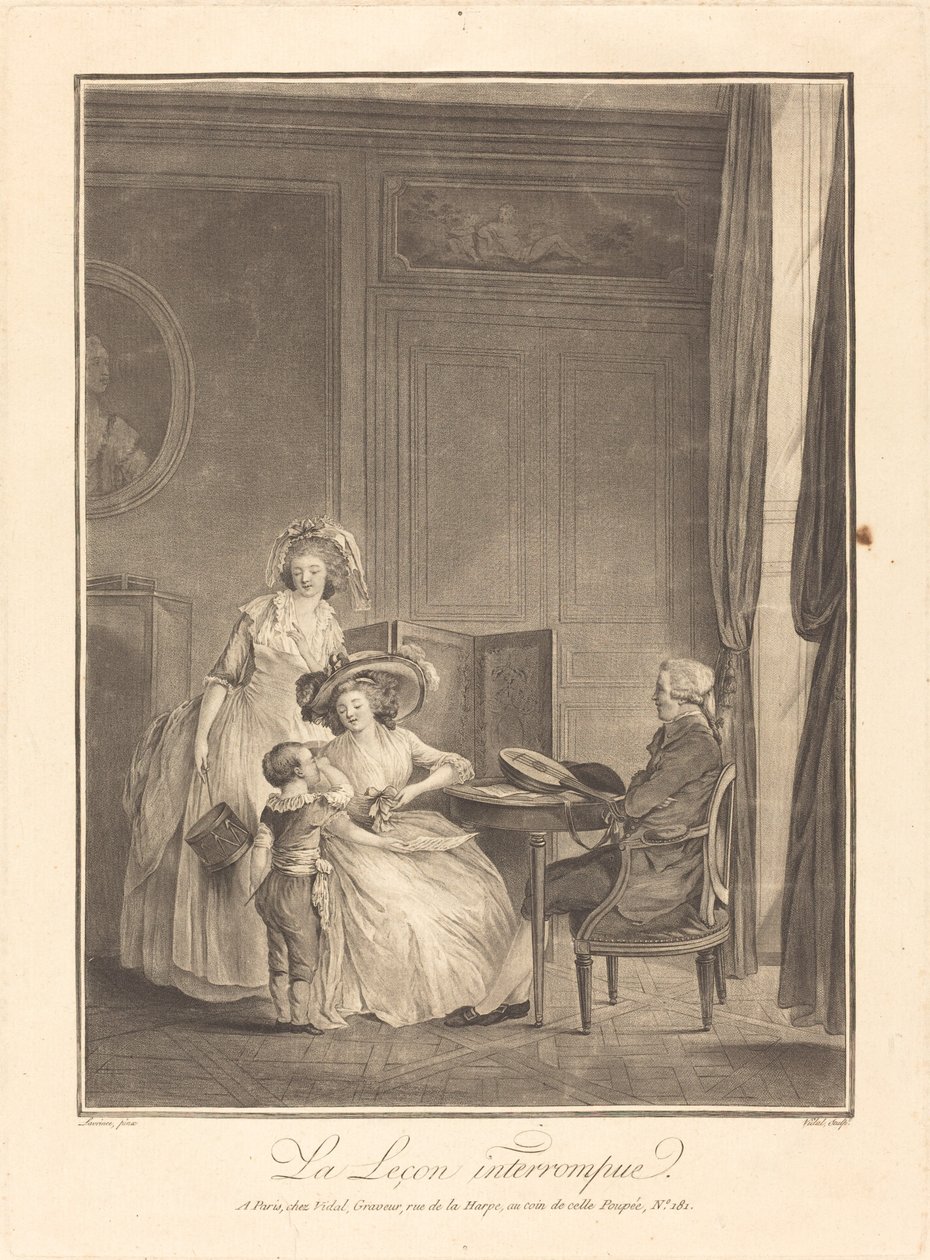 De Onderbroken Les door Geraud Vidal after Nicolas Lavreince