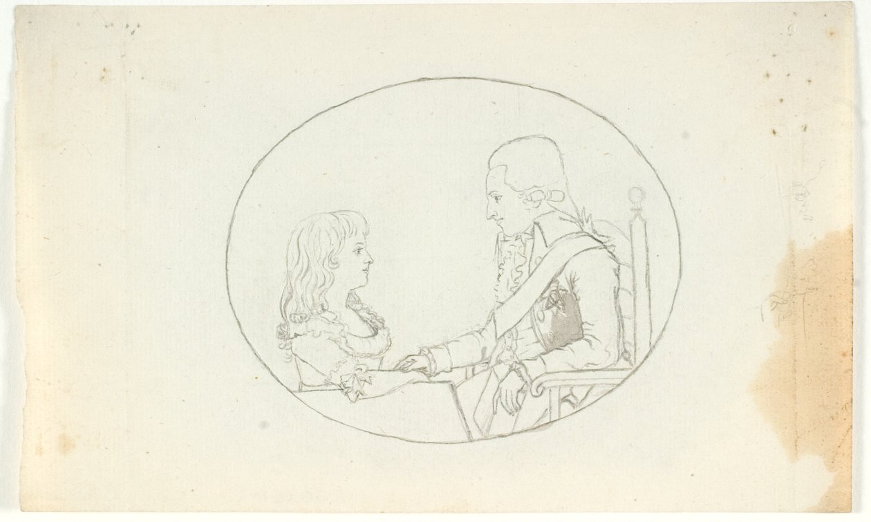 Kroonprins Frederik met de kroonprins (Chr. VIII) door Gerhard Ludvig Lahde