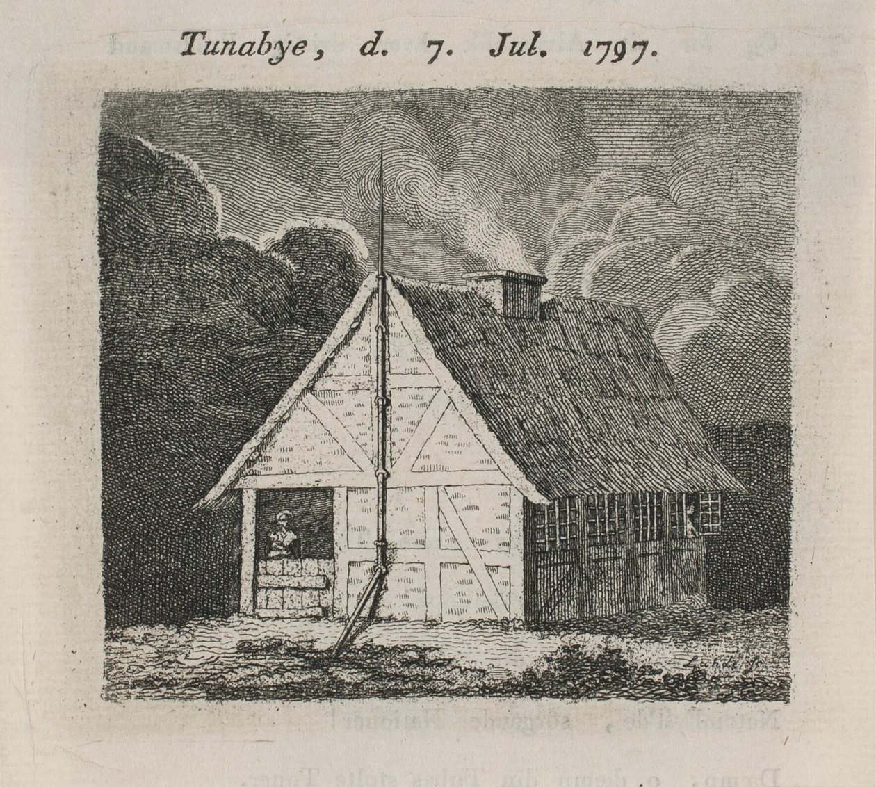 Huis met bliksemafleider door Gerhard Ludvig Lahde