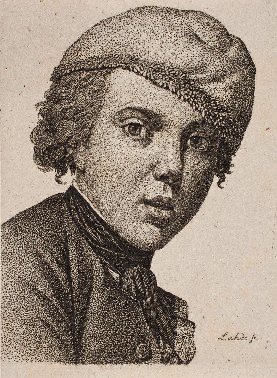 Jens Juel, naar Juels zelfportret uit 1767 door Gerhard Ludvig Lahde