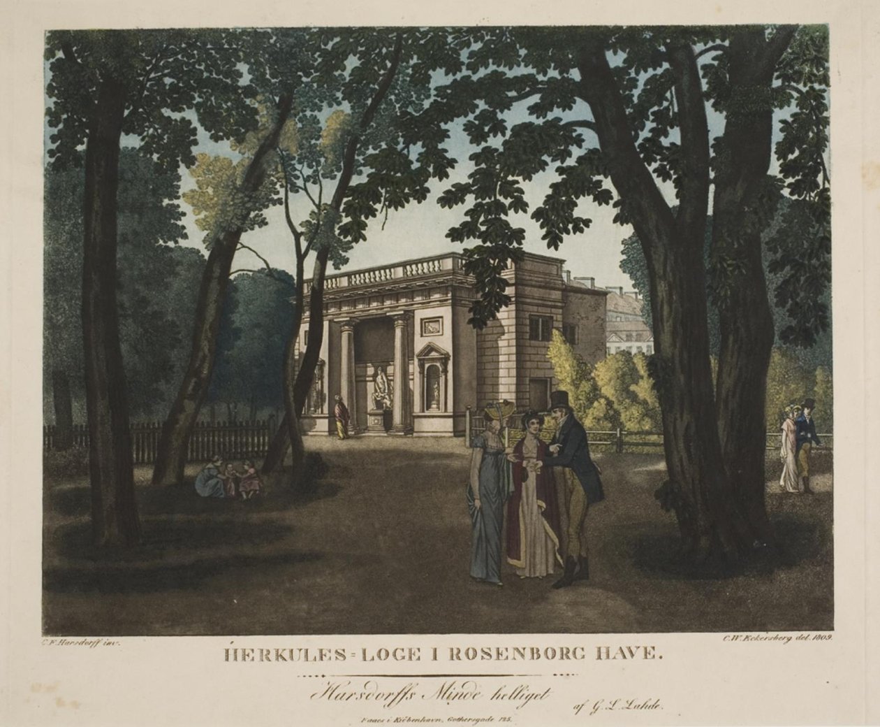De Hercules lodge in de tuin van Rosenborg door Gerhard Ludvig Lahde