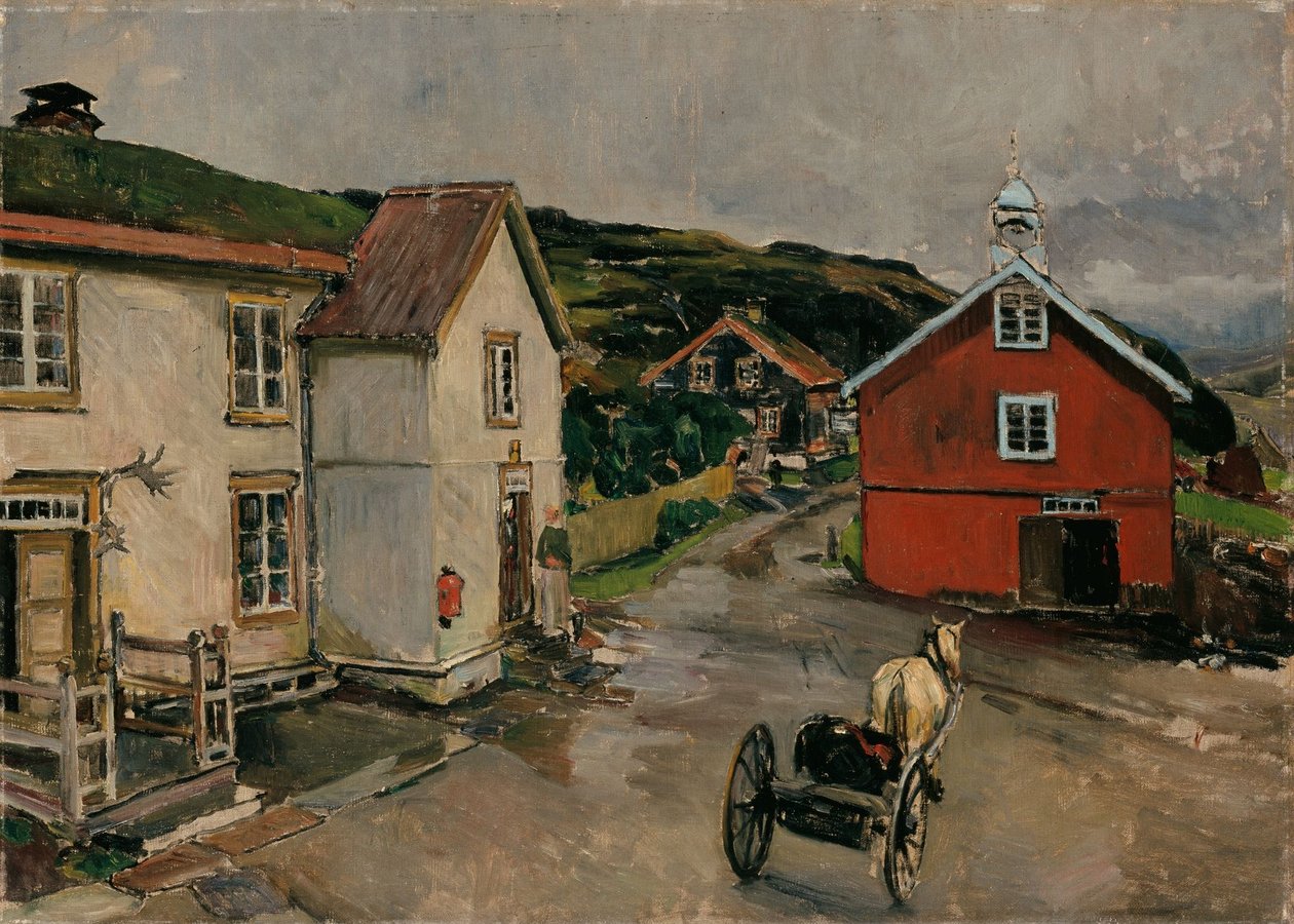 De binnenplaats in Kongsvoll door Gerhard Munthe
