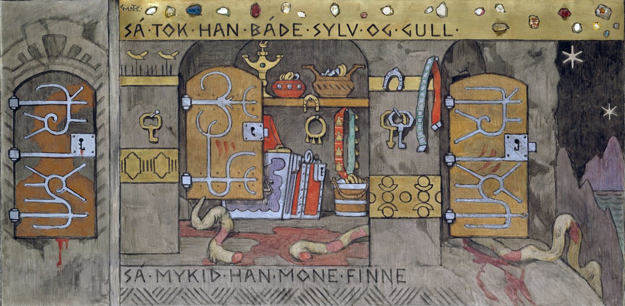 Asmund brengt zilver en goud thuis door Gerhard Peter Frantz Vilhelm Munthe