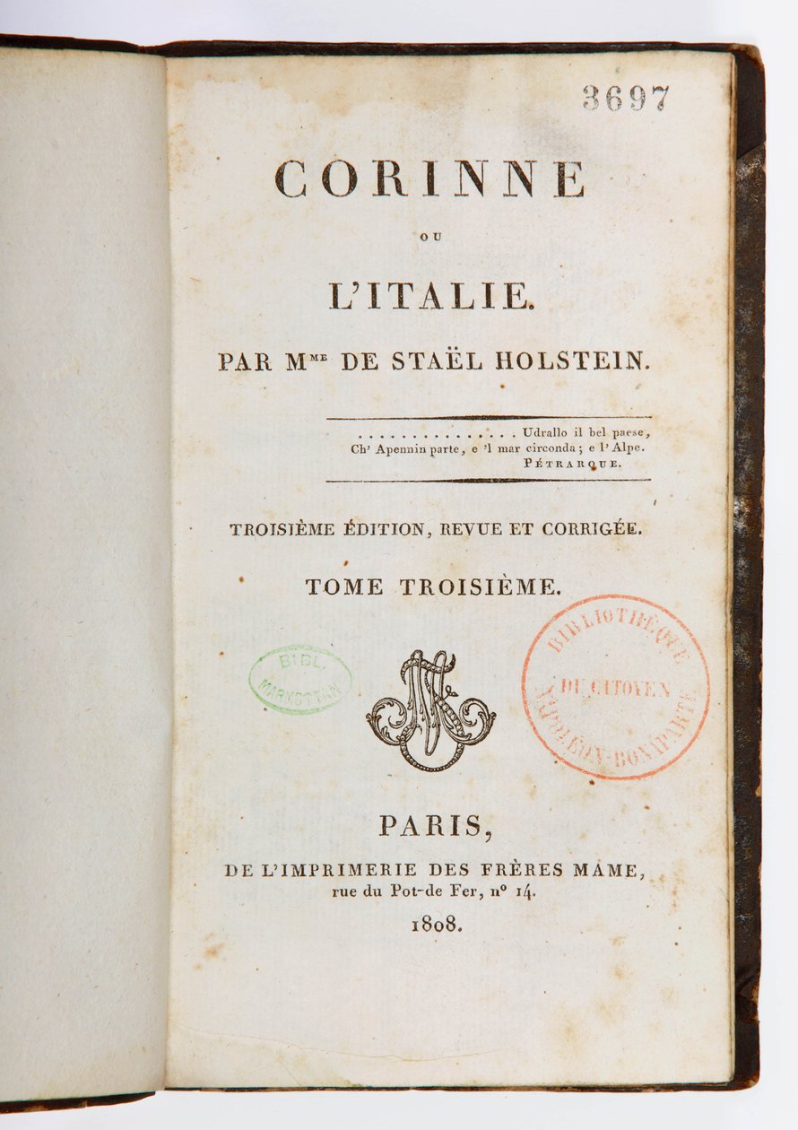 Titelpagina van Corinne ou l