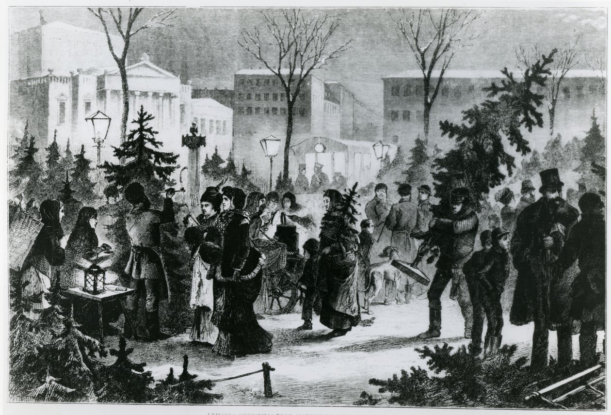 Kerstboommarkt op de Augustusplatz, Leipzig door German School
