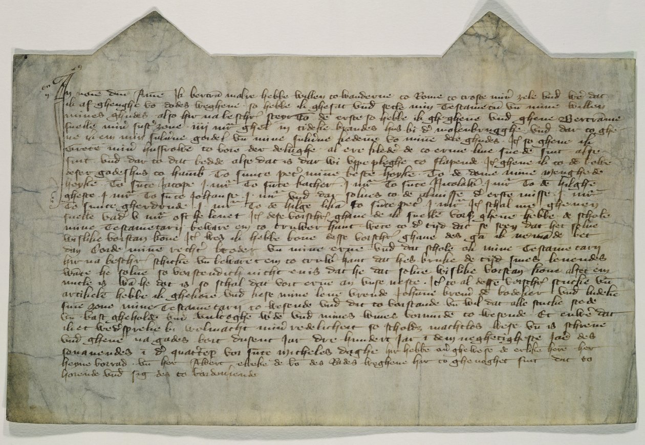Laatste wil en testament van de kunstenaar Meester Bertram (c.1345-c.1415) 1390 door German School