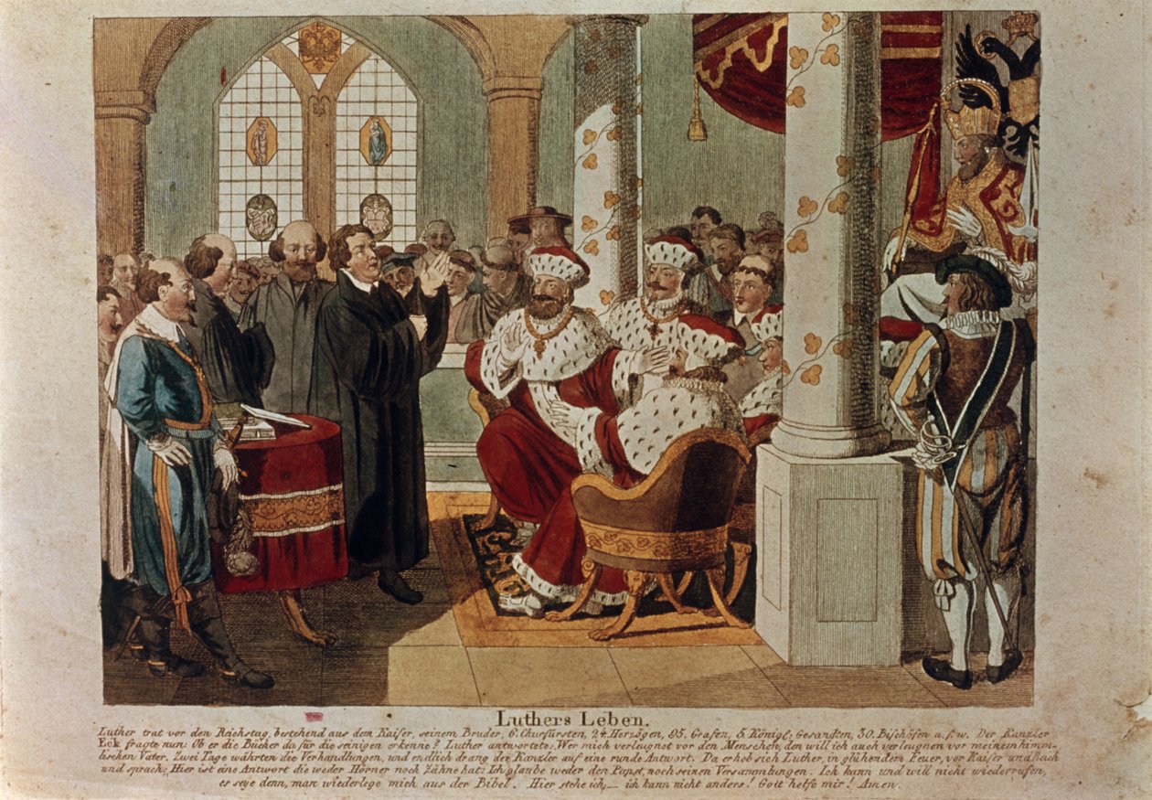 Luther op de Rijksdag van Worms door German School