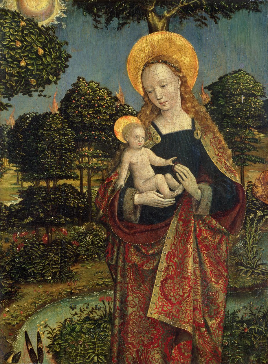Madonna en Kind in een Landschap, 1470 door German School