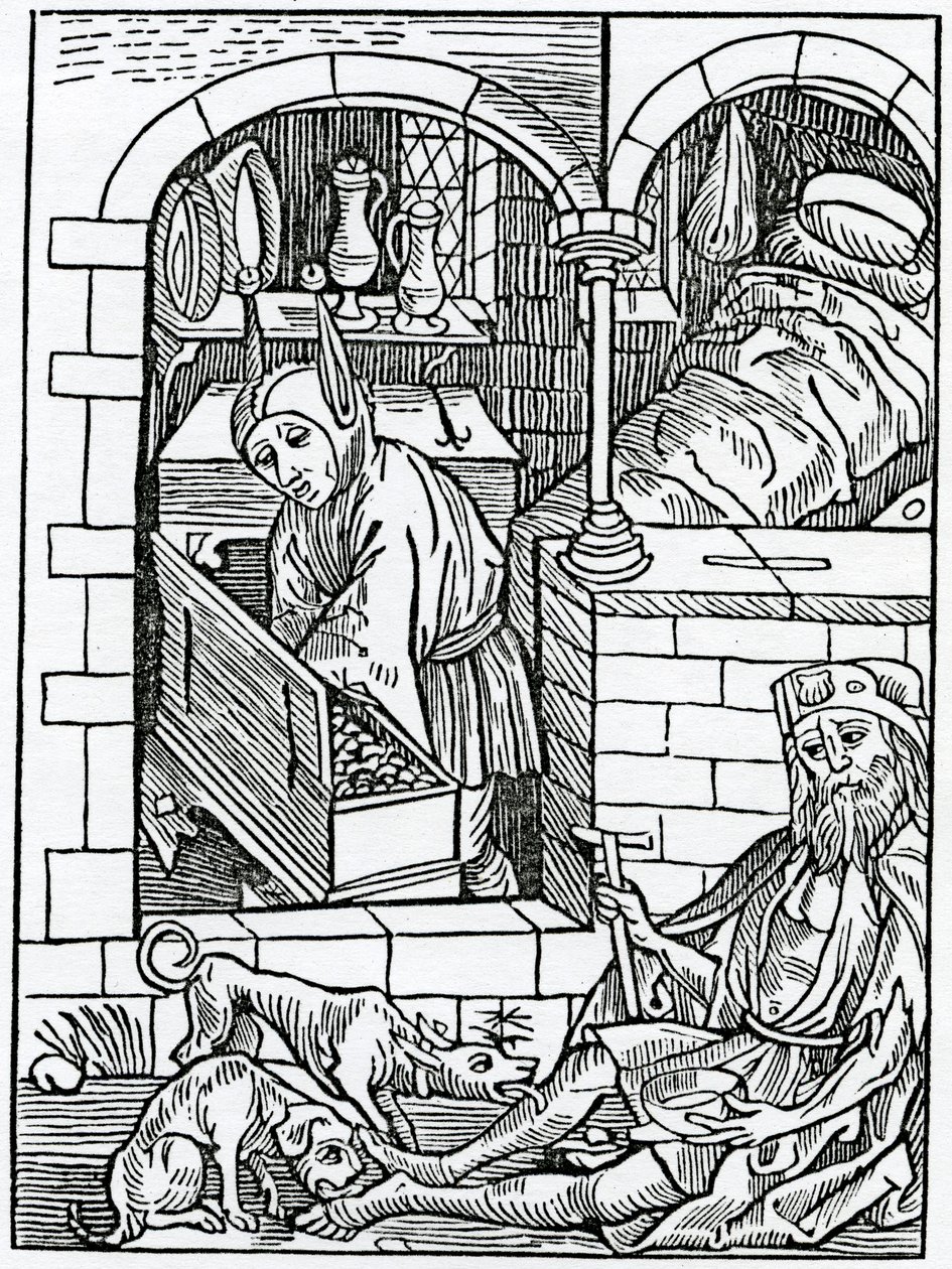 Van onbruikbare rijkdom, illustratie uit Alexander Barclay