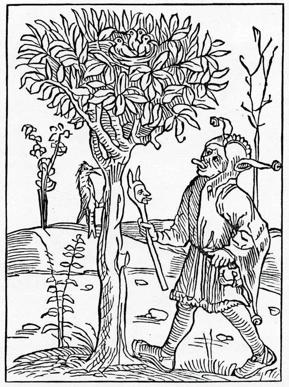Van te veel praten of babbelen, illustratie uit Alexander Barclay