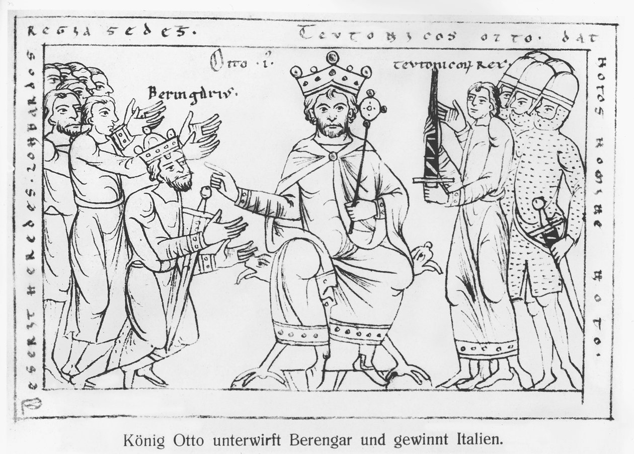 Otto I onderwerpt zich aan Berenger II en de triomf van Italië, uit 