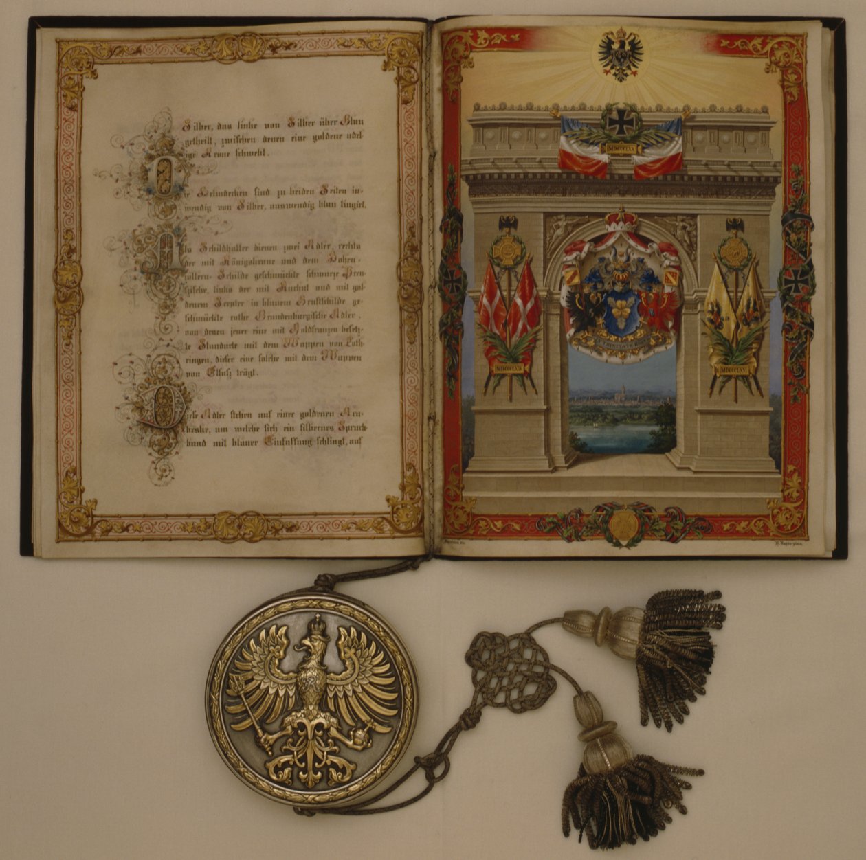 Prinsendiploma dat Otto von Bismarck investeert, gedateerd 21 maart 1871 door German School