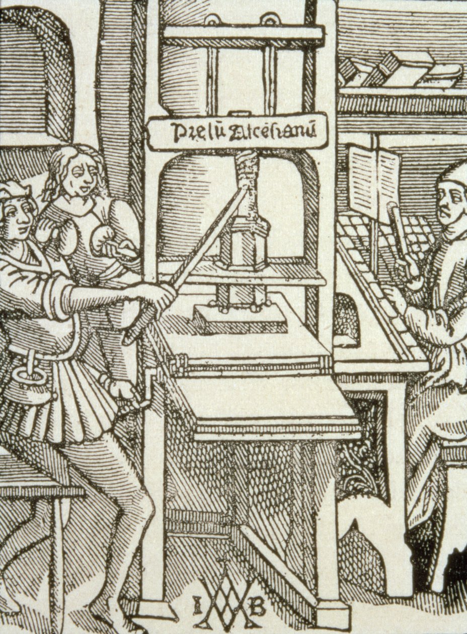 Drukpers van 1498, uit een boek gedrukt in dat jaar door German School